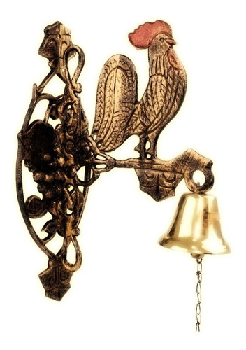 Sineta (sino) Bronze Parede Modelo Galo Vento Colonial Mëdio
