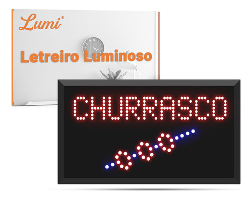 Painel Letreiro Churrasco Led 110v Lumi