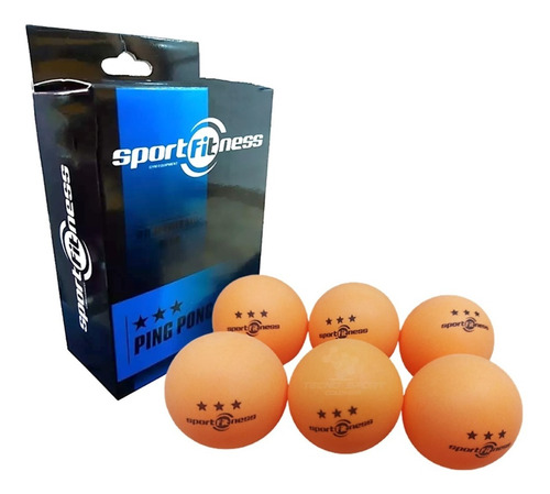 Pelotas Ping Pong Sport Fitness 3 Estrellas Caja X6 Unidades