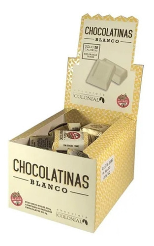 Chocolatinas Colonial Blanco 5g (pack X 50un) La Golosineria