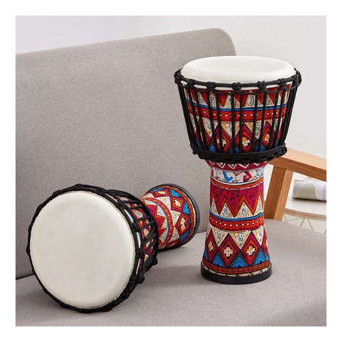 Portable African Drum With African Djembe Patterns