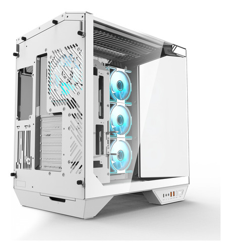Gabinete Darkflash Dy470 Atx Lujo Vista 330° Con 4 Fans Argb Blanco