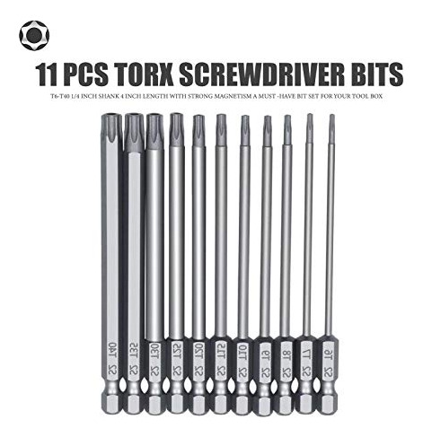 Juego De 11 Destornilladores Torx De 10 Cm T6-t40 Magnéticos