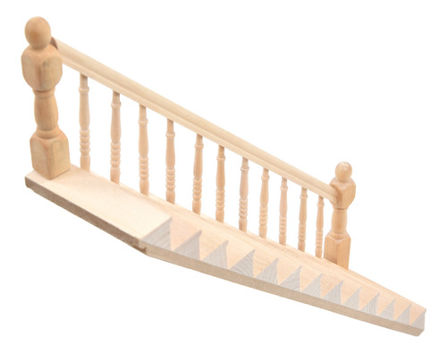 Escalera Para Casa De Muñecas De Abedul Brillante Con Esquin