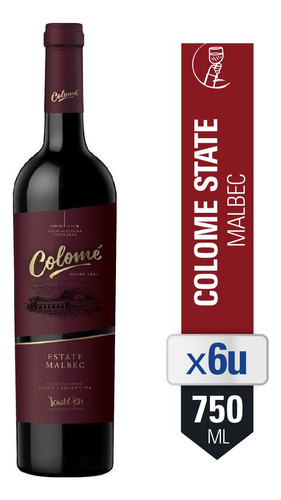 Combo Vino Tinto Colome State Malbec 750 Ml X6 Unidades