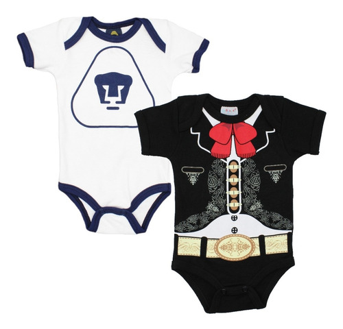 Imagen 1 de 8 de Pañalero Bebé Ropa Futbol Original Pumas Mariachi Set 2 Pzs