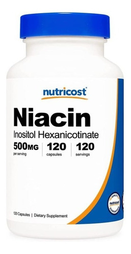 Original Nutricost Niacina Niacin B3 500mg 120cap Flush Free