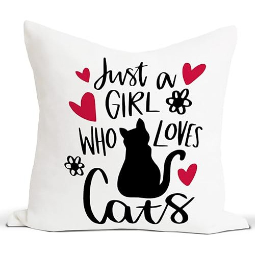 Fundas De Cojín  Solo Una Chica Que Ama Gatos  Decorar...