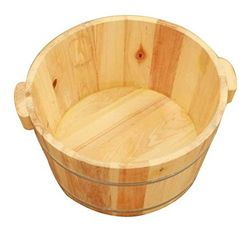 Balde De Madera Para Baño De Pies Con Tapa