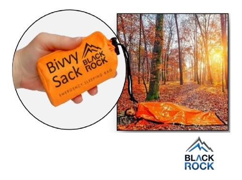 Imagen 2 de 7 de Saco Vivac Supervivencia Black Rock Emergencia Bolsa Dormir