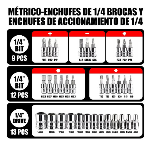 Juego De Herramientas Dados Llave Mecánicas Autocle 46pcs