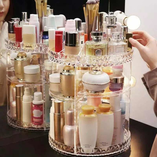 Imagen 10 de 10 de Organizador Acrílico Giratorio Removible Cosméticos 23x30cm