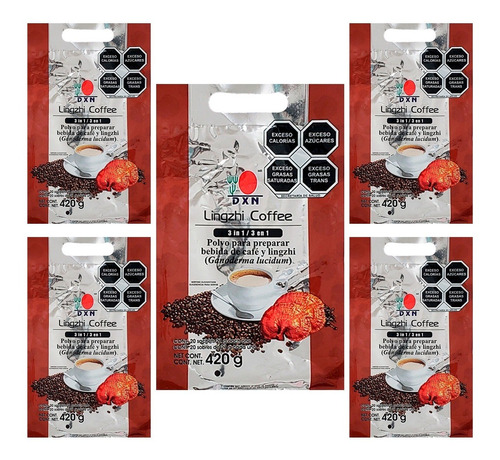 Café Instantantaneo Dxn 3 En 1 Lingzhi Coffee 5 Piezas