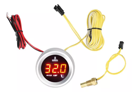Medidor Temperatura Agua Coche 52mm Led 0-120 Sensor Alarma