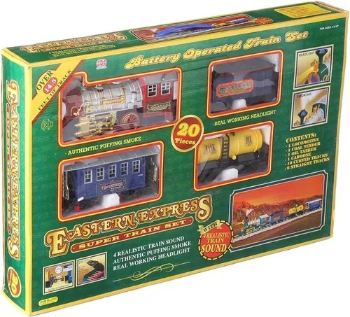 Pista Super Tren Grande Para Niño Locomotora Humo Sonido Luz