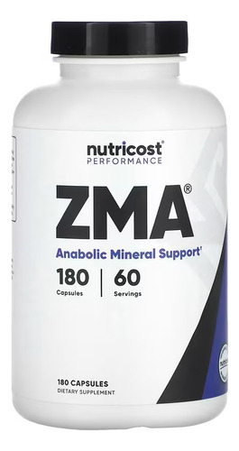 Nutricost Zma Capsules 490 Mg Refuerzo Mineral 180 Caps Sabor Sin Sabor