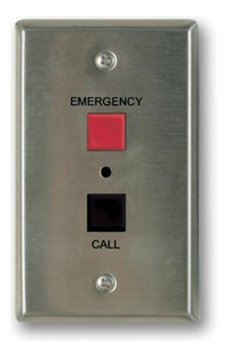 Interruptor De Llamada Valcom Emergency/normal De Acero Inox