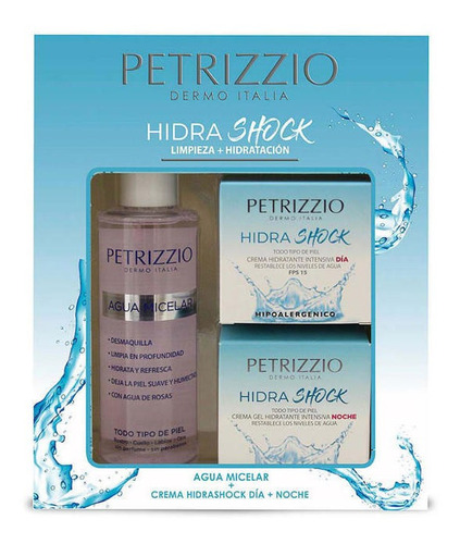 Estuche Agua Micelar De Rosas + Crema Hidrashock Día + Noche