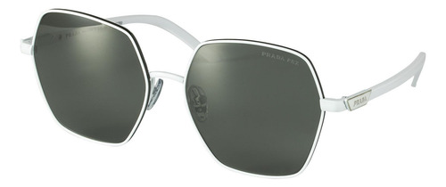 Prada Spr 56y 461-5z1 Hexagon Shape Blanco Gris (Usado)
