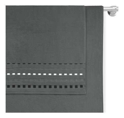 Toalla Zantelo La Perla Luxur Tropez Baño Completo Alberca 100% Algodón Egipcio Suave Color Gris Oscuro Liso