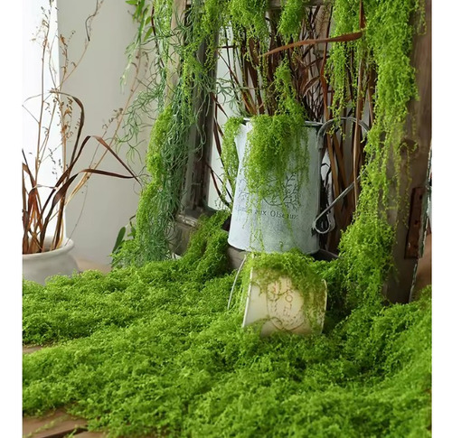 Pack 5 Musgo Artesanal Falso Musgo Verde, Artificial Plantas