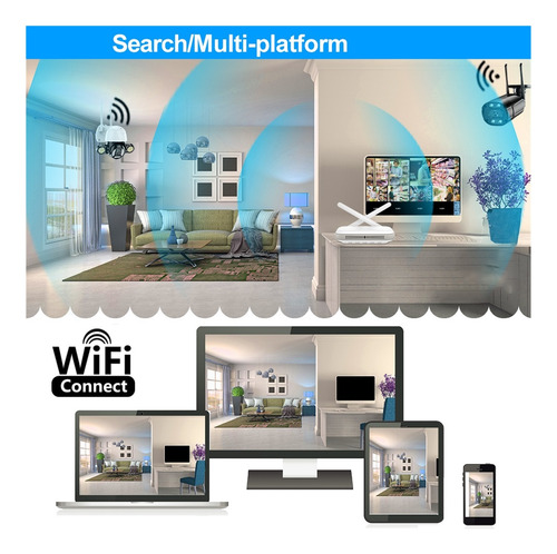 Sistema Cctv Inalámbrico H.265 8ch Wifi Xmeye Nvr 4ch 3mp