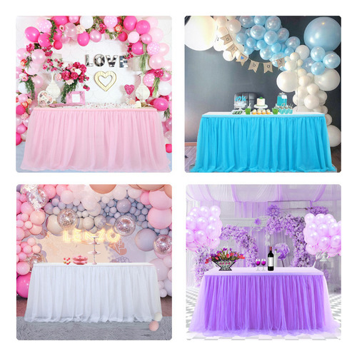 Falda De Tul De Mantel Fiesta Cumpleaños Navidad Decoracion