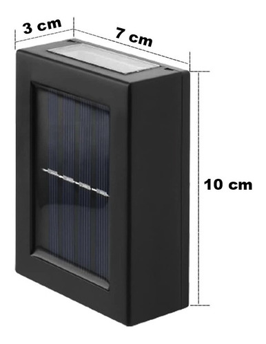 Imagem 2 de 6 de 2 Arandela Luminária Solar Led Parede Externa Branco Quente