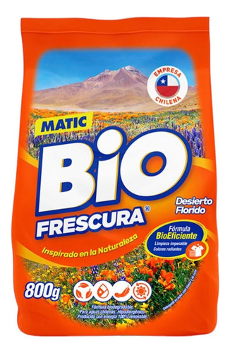 Detergente En Polvo Bio Matic 800g Desierto Florido