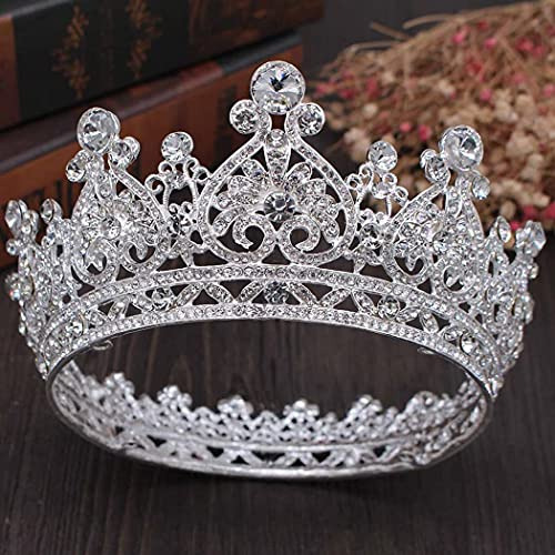 Tiaras Y Coronas Redondas De Cristal Aprince Silver Para Muj