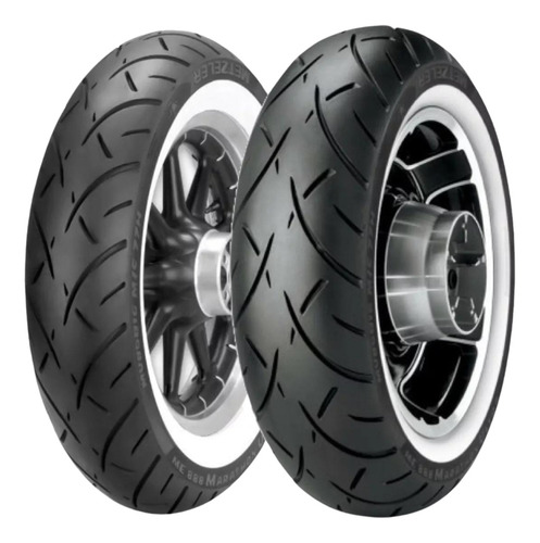 Jogo Pneu 130/90-16 + 180/65b16 Metzeler Me888 Faixa Branca