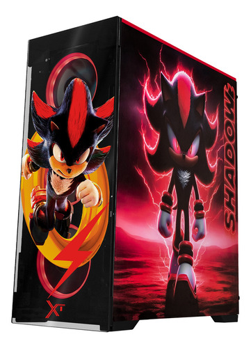 Gabinete Gamer Xtreme Pc Gaming Ring Shadow Edition Torre Completa E-atx 4 Fan Cristal Templado Argb Rojo