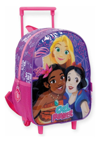 Mochila Con Carro 30 Cm Girls Power Princesas