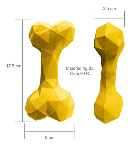 Perrísimo Hueso De Juguete De Hule Resistente Para Perros Color Amarillo