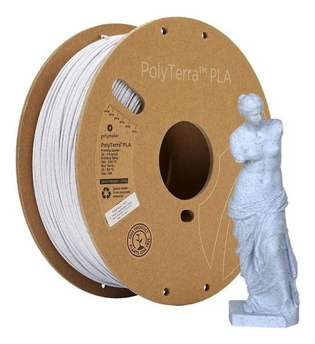 Filamento Polyterra Pla Polymaker, 1.75mm - 1kg Color Marble White