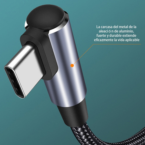 Cable Usb Tipo C De Carga Rápida Datos 2 Metro 100w