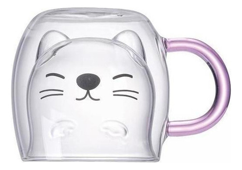 Pbf For 2x Taza De Cristal Con Forma De Oreja De Gato, Taza