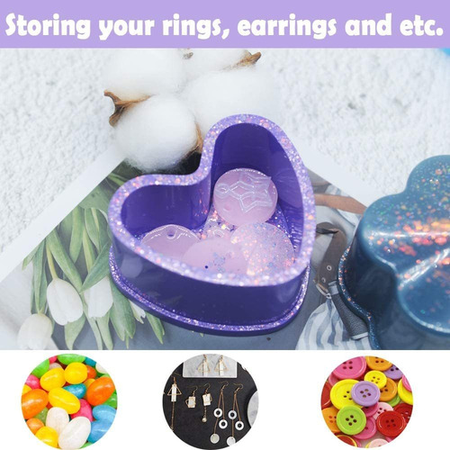 4 Piezas Molde De Silicona De Resina Para Hacer Joyero Diy
