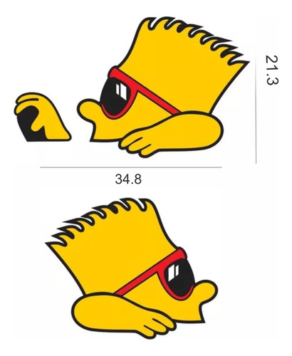 Calcomanía Bart Simpson Manejando Para Vidrio Auto X2un.