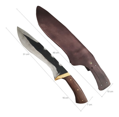 Imagem 5 de 9 de Faca Bushcraft Kukri Machete Zanline Artesanal 12' Pol Facão