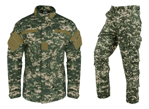 Conjunto De Combate Chaqueta+ Pantalón Camuflado Digital Acu