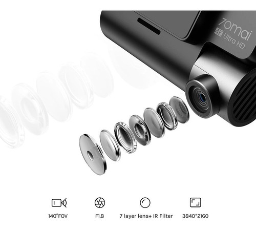 Imagem 6 de 10 de Camera Veicular Automotiva Xiaomi 70mai A800 4k Dual Carro