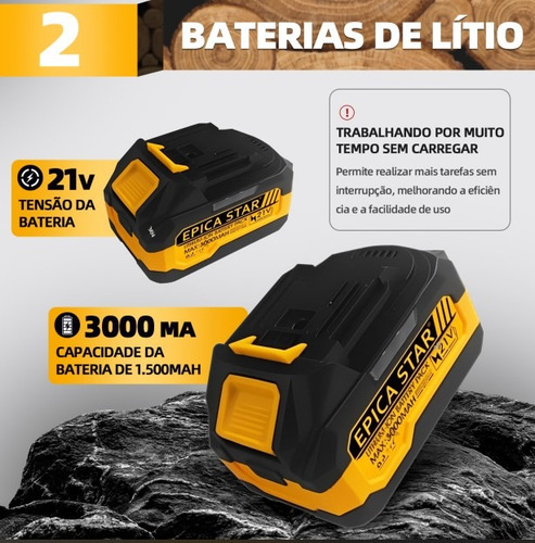 Mini Motosserra Elétrica 21v Portátil Sabre 12 Polegadas