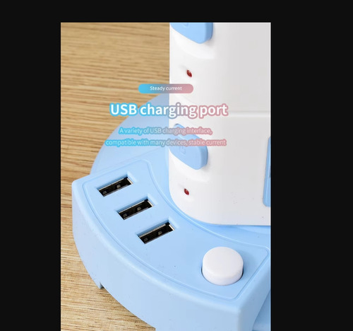 Multicontactos Regleta Hub Alimentador Usb De Torre Oficina