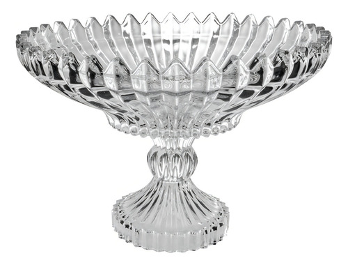 Fruteira De Mesa Em Vidro Com Pé Brasilia 28cm - City Glass Cor Transparente