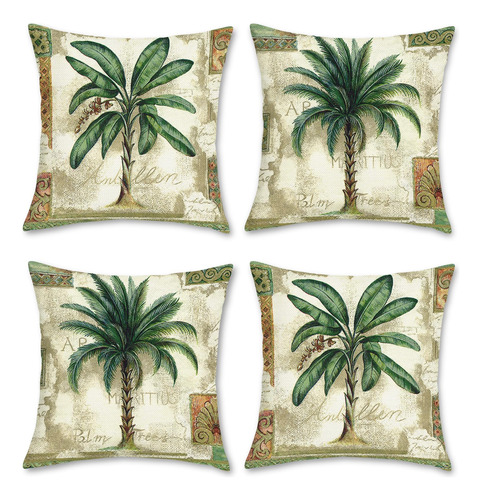 Bonhause Fundas De Almohada De Palmera Tropical, 20.0 X 20.0