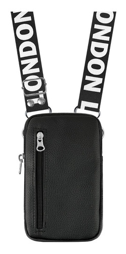 Imagen 2 de 5 de Cartera Porta Celular Bandolera Morral Regulable Eco Cuero