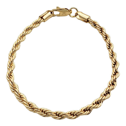 Pulsera En Chapa De Oro Tejido Tipo Torzal