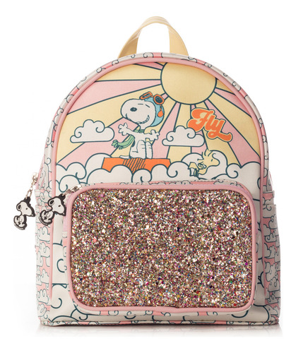 Set Snoopy Fly Fly Fly Peanuts 4 Piezas Coleccion Color Rosa Claro Diseño De La Tela Lisa
