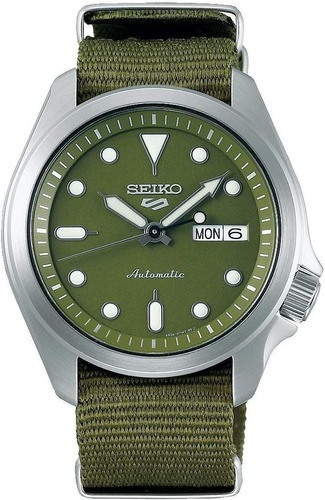 Reloj Seiko 5 Automático Fechador Modelo Srpe65k1 Caja 40mm Verde Oscuro